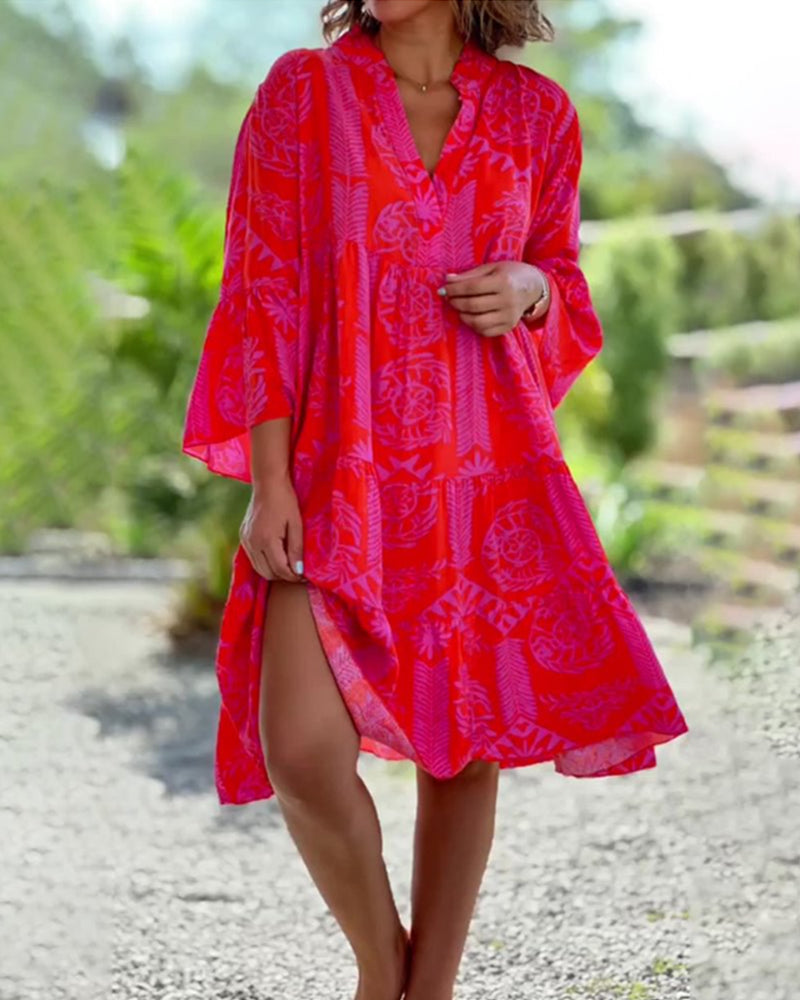 SARA - Boho loose 3/4 sleeve dress