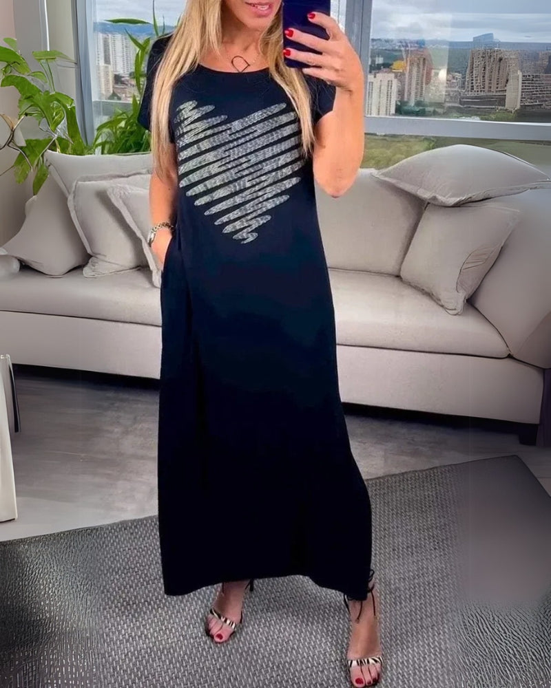 ENILA - Casual Dress With Silver Heart